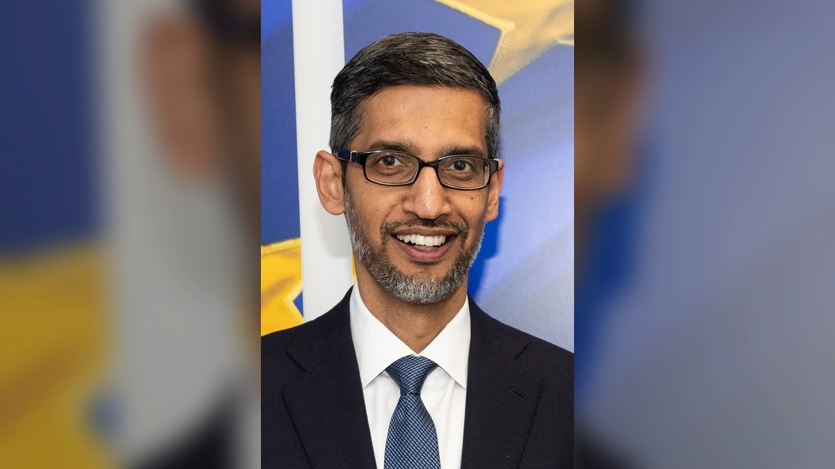 Sundar Pichai, CEO of Google and Alphabet, in a 2023 official portrait.
